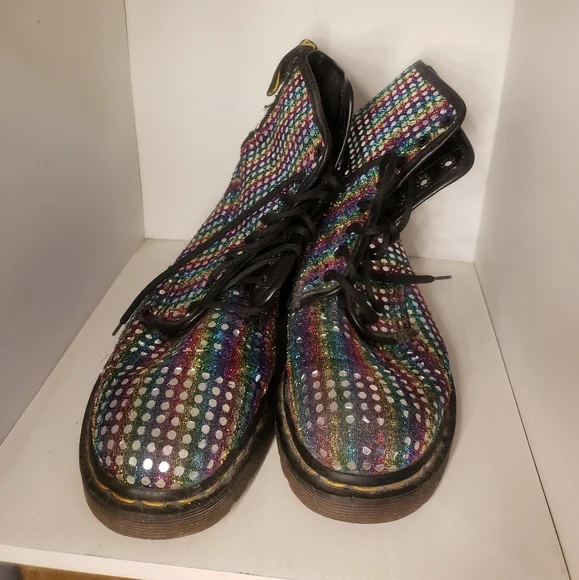 Dr Martins Rare Vintage 1990s 90s Club kid Disco Ball Boots - Picture 2 of 6